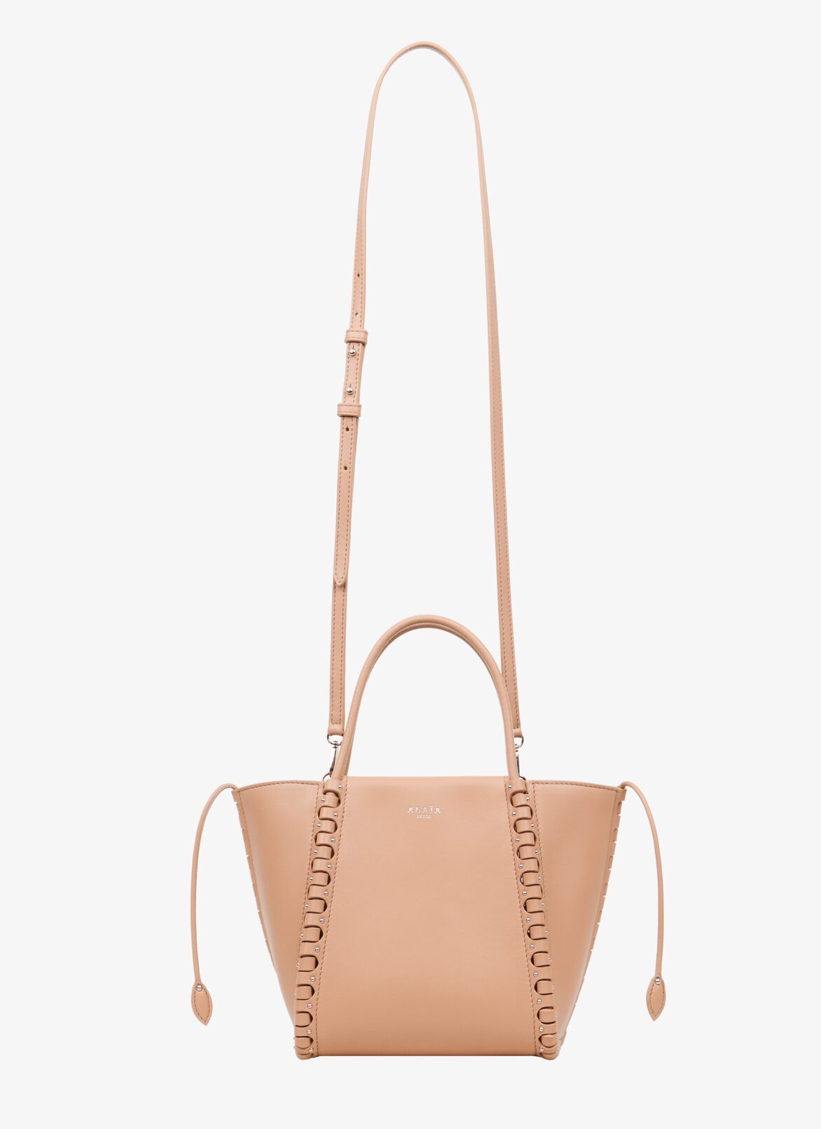 Mini Hinge leather bag
 ALAÏA ANTIQUE PINK MINI HINGE LEATHER BAG